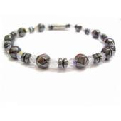 Hematite Twist Beads and Glass Beads Bracelet